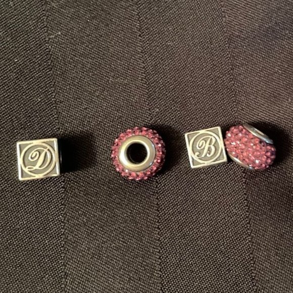 Kay Jewelers Jewelry - INITIAL 'B' AND 'D' CHARMS & PURPLE SWAROVSKI CHARMS - KAY JEWELERS $20 EACH